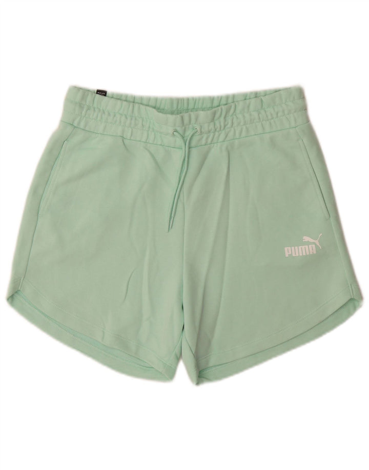 Puma Womens Sport Shorts UK 14 Medium Green Cotton