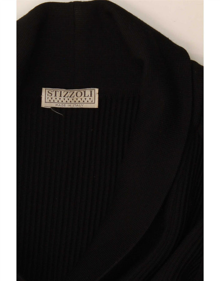 STIZZOLI Womens Double Breasted Coat UK 16 Large Black