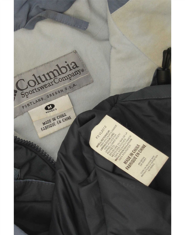 Columbia Womens Hooded Windbreaker Jacket UK 14 Medium Blue Colourblock