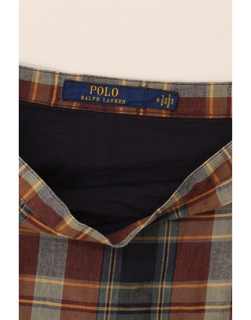 POLO RALPH LAUREN Womens Pencil Skirt US 8 Medium W28  Brown Plaid Cotton Vintage Polo Ralph Lauren and Second-Hand Polo Ralph Lauren from Messina Hembry 