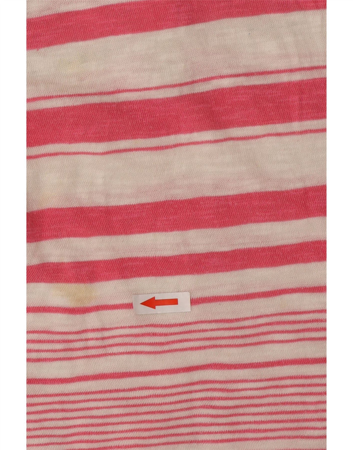 Roxy Womens Graphic Top Long Sleeve UK 14 Medium  Pink Striped Cotton