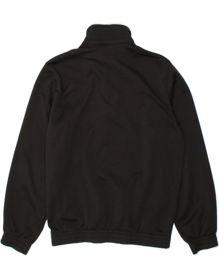 LOTTO Mens Graphic Zip Neck Sweatshirt Jumper Medium Black Vintage Lotto and Second-Hand Lotto from Messina Hembry 