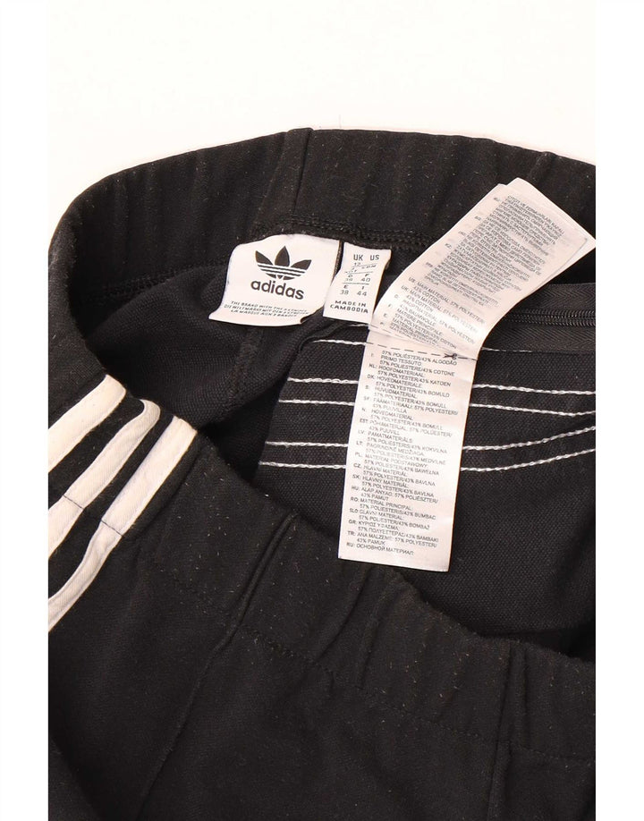 Adidas Womens Flare Tracksuit Trousers UK 12 Medium Black Polyester