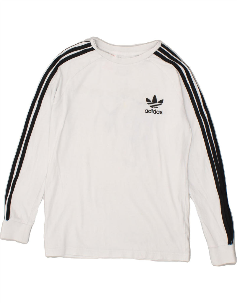 ADIDAS Boys Top Long Sleeve 10-11 Years White Cotton | Vintage Adidas | Thrift | Second-Hand Adidas | Used Clothing | Messina Hembry 