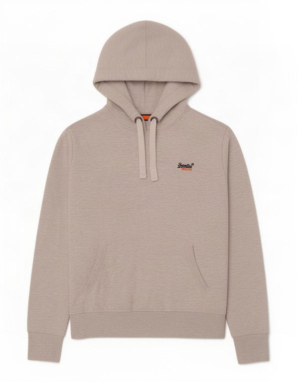 Superdry Mens Hoodie Jumper Large Grey Flecked Cotton