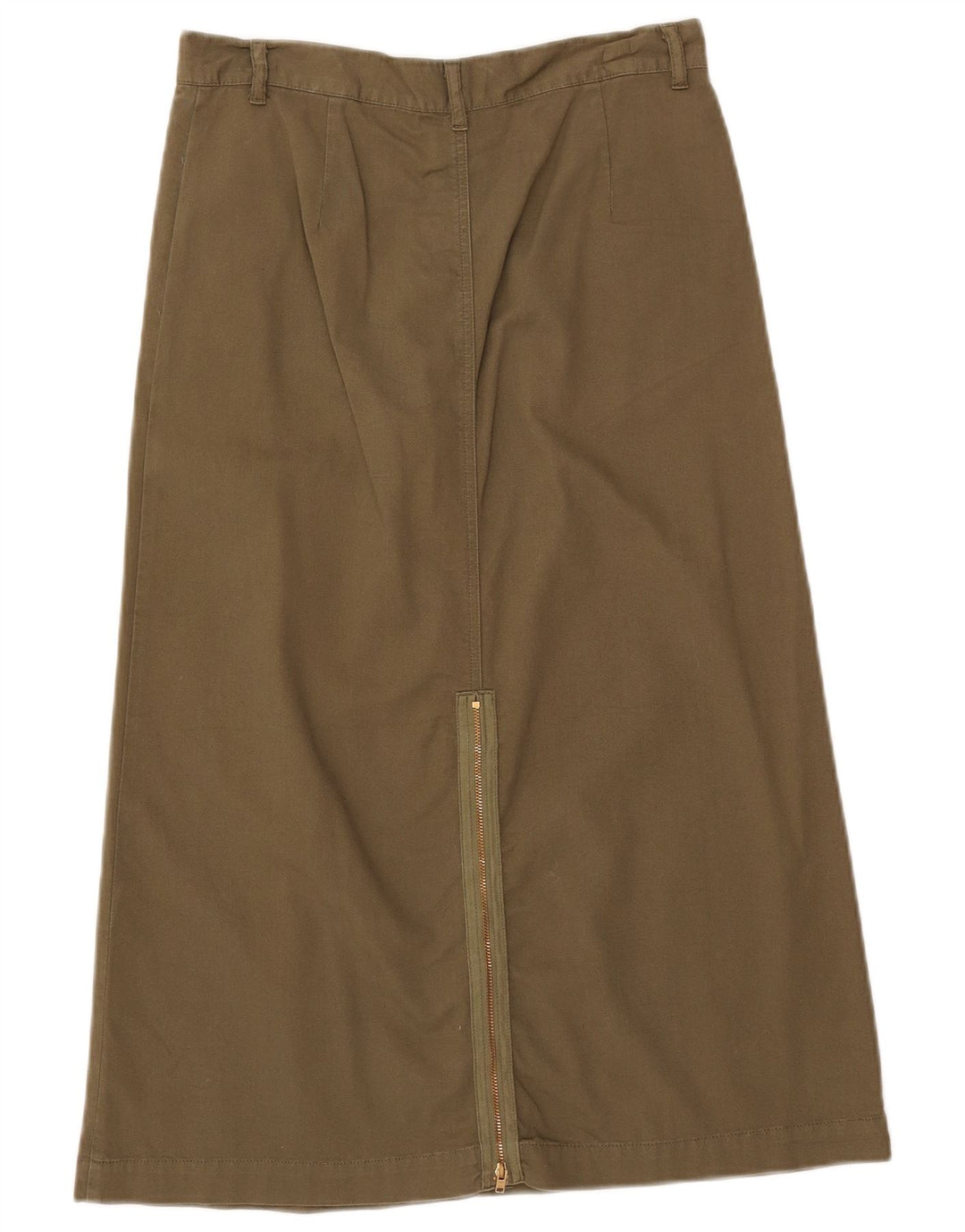 Benetton Womens A-Line Skirt IT 40 Small W28  Khaki Cotton