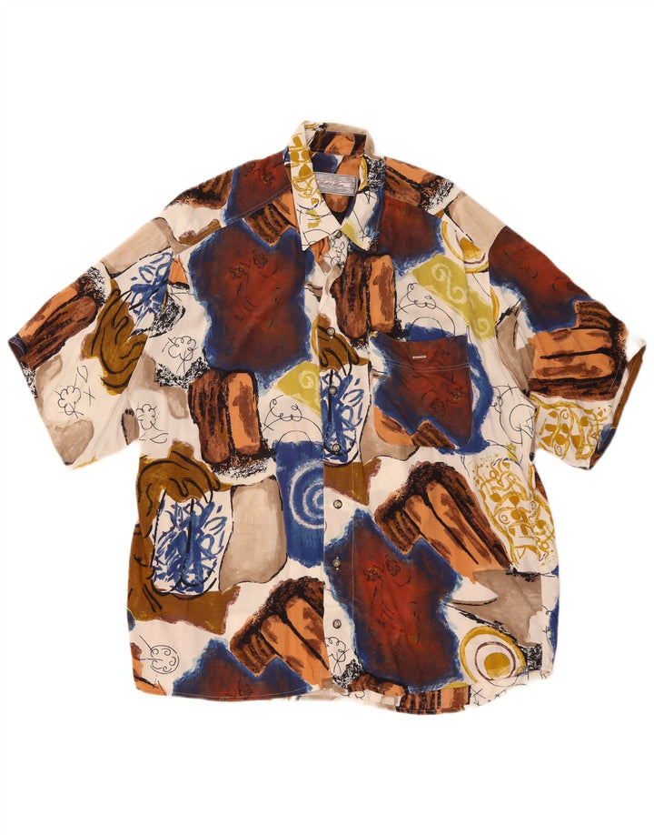 Andre Leon Mens Short Sleeve Shirt XL Multicoloured Patchwork