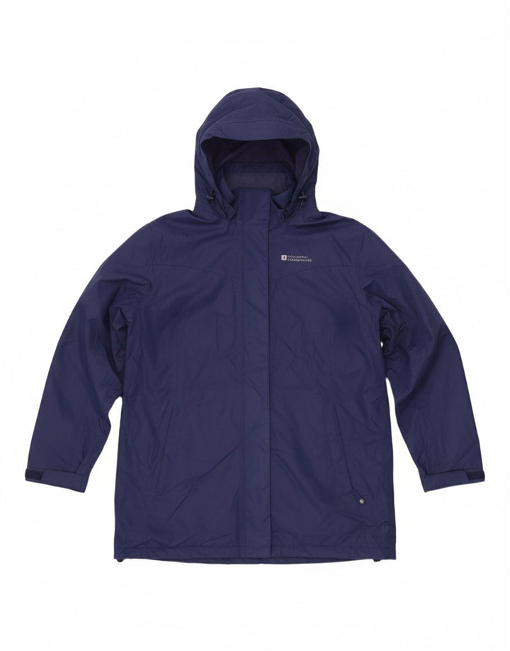 MOUNTAIN WAREHOUSE Womens Hooded Rain Jacket UK 16 Large  Navy Blue