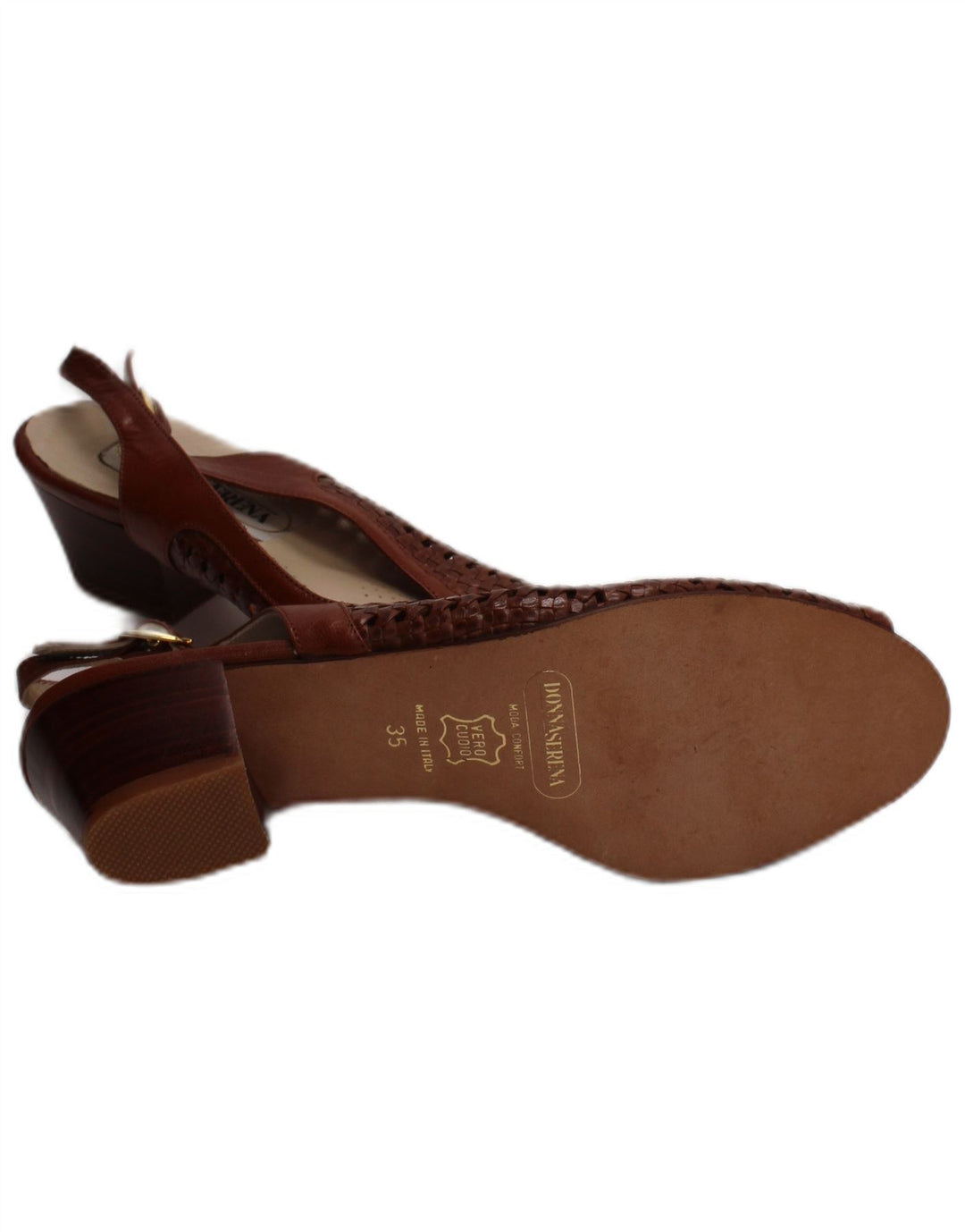 Donna Serena Womens Leather Sandals UK Size 2.5 Brown Leather