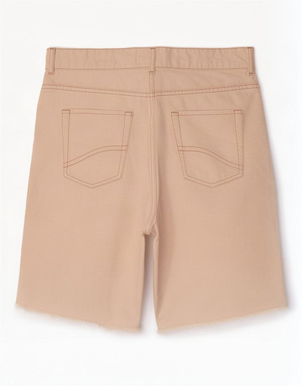 Fat Face Womens Fleet Bermuda Denim Shorts UK 12 Medium W30 Off White