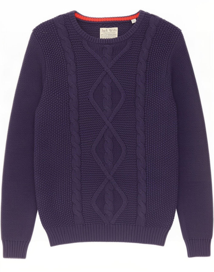Jack Wills Mens Boat Neck Jumper Sweater Medium Navy Blue Cotton