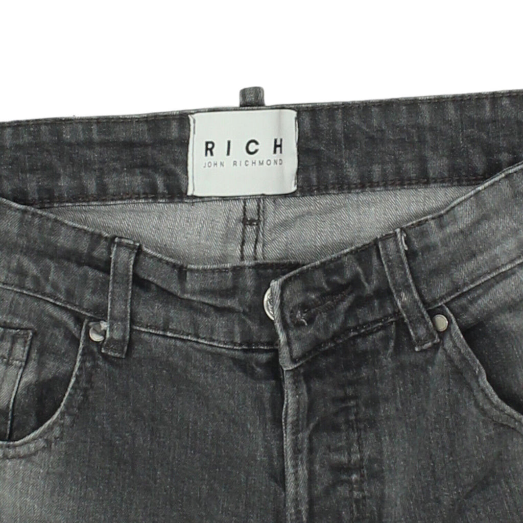 John Richmond Mens Grey Tapered Jeans | Vintage Luxury Designer Denim VTG | Vintage Messina Hembry | Thrift | Second-Hand Messina Hembry | Used Clothing | Messina Hembry 