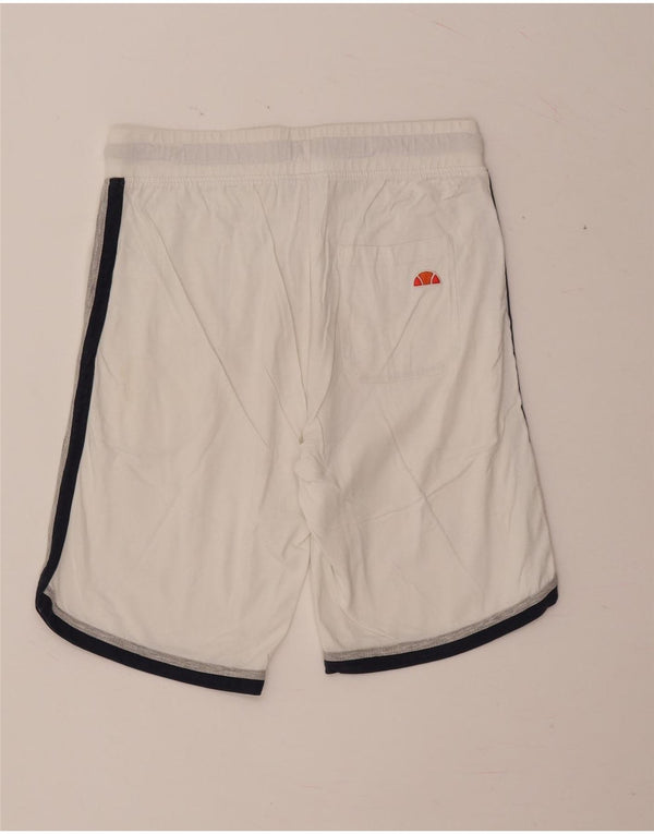 Ellesse Womens Graphic Sport Shorts UK 16 Large White Cotton