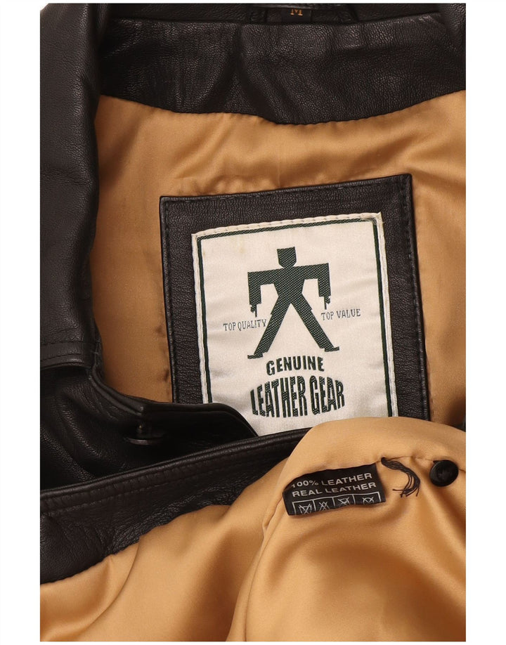 Vintage Mens Leather Jacket UK 38 Medium Black Leather