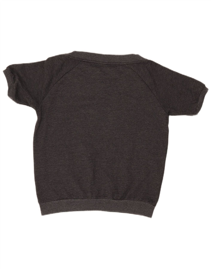 PUMA Womens Graphic Short Sleeve Sweatshirt Jumper UK 12 Medium Grey