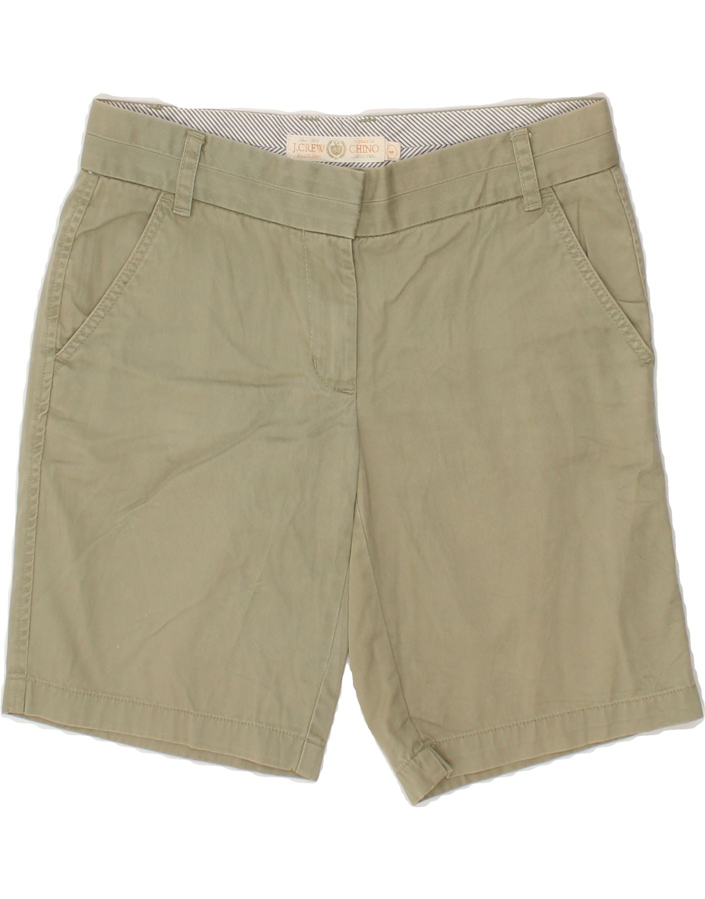 CREW Womens Chino Shorts US Small W32 Khaki Cotton Vintage