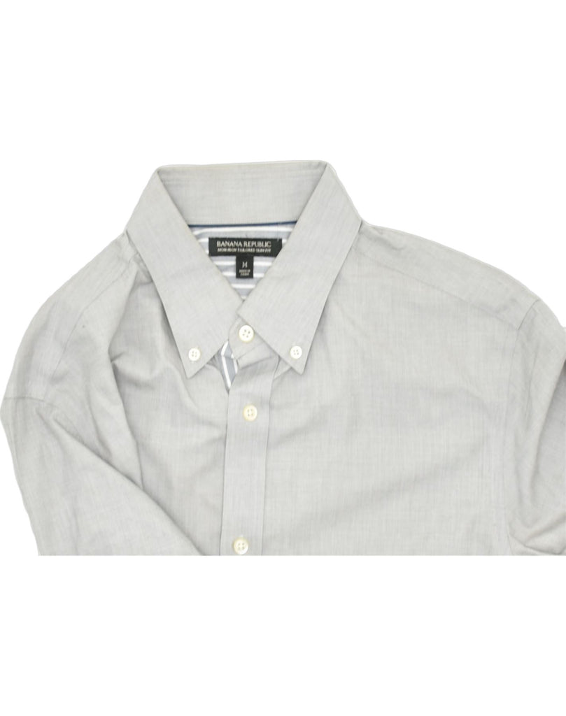 BANANA REPUBLIC Mens Shirt Medium Grey Cotton | Vintage | Thrift | Second-Hand | Used Clothing | Messina Hembry 