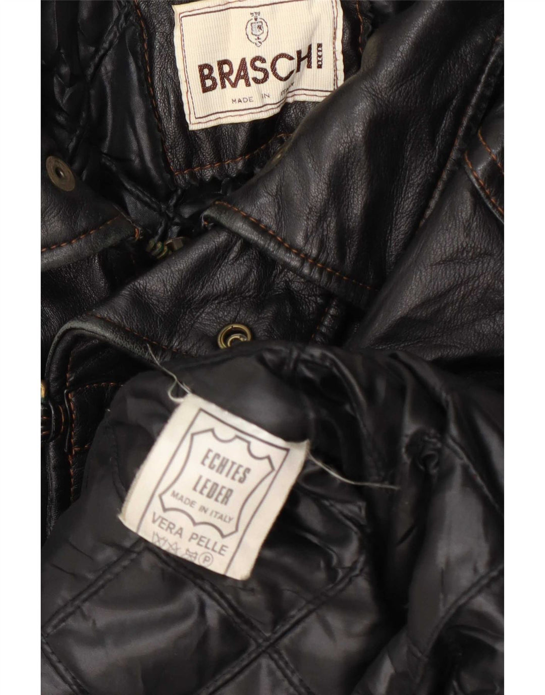 Braschi Mens Loose Fit Leather Jacket UK 38 Medium Brown