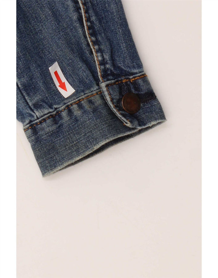 Topshop Womens Crop Denim Jacket UK 12 Medium Blue Cotton