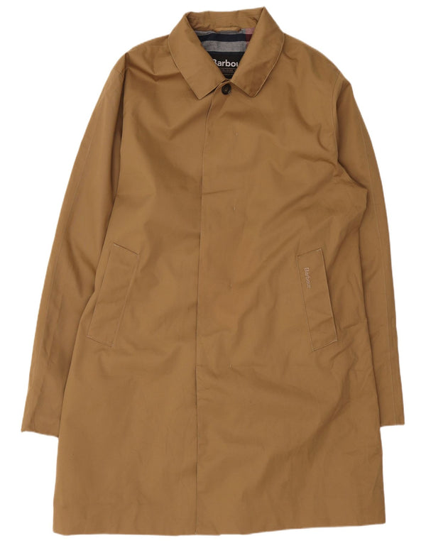 Barbour Mens Overcoat UK 40 Large Beige Polyester