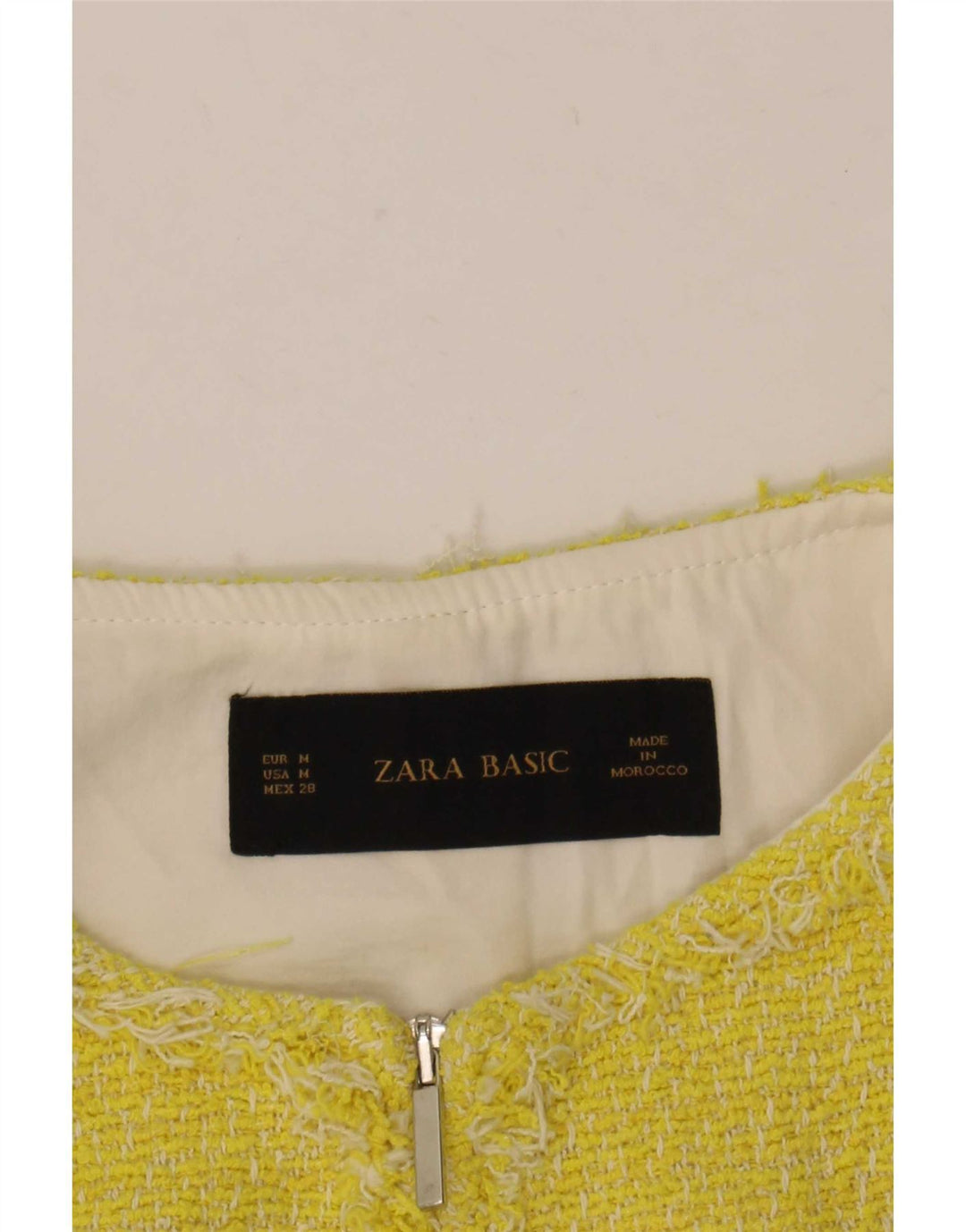 Zara Womens Full Zip Blazer Jacket UK 14 Medium Yellow Colourblock