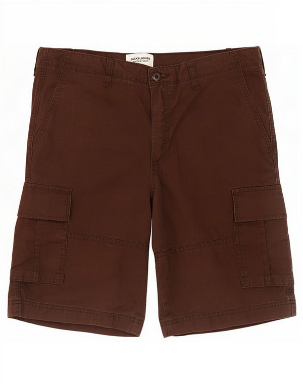 Jack & Jones Mens Cargo Shorts Large W34 Brown Cotton