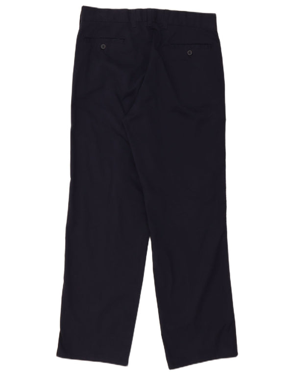 Armani Mens Straight Chino Trousers IT 46 Small W30 L30 Navy Blue Polyester