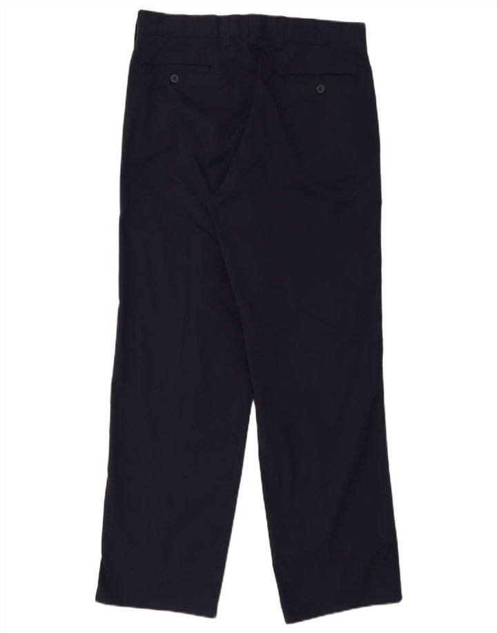 Armani Mens Straight Chino Trousers IT 46 Small W30 L30 Navy Blue Polyester