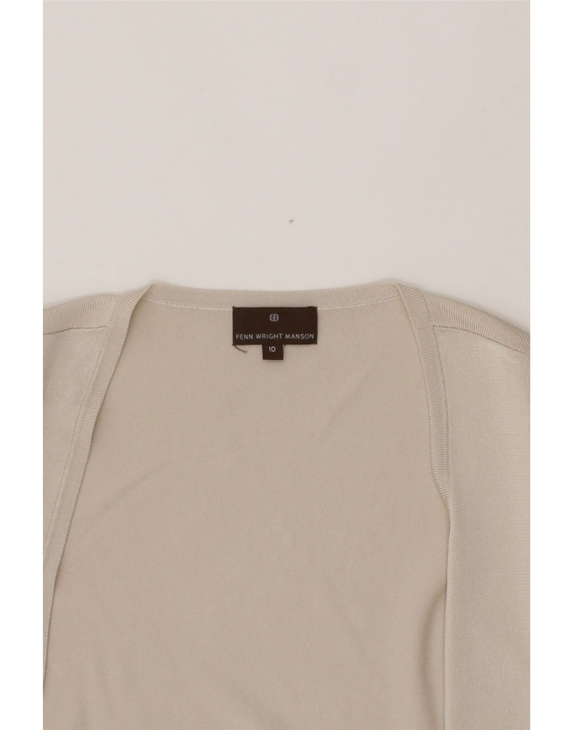 FENN WRIGHT MANSON Womens Crop Cardigan Top UK 10 Small Beige Viscose Vintage Fenn Wright Manson and Second-Hand Fenn Wright Manson from Messina Hembry 