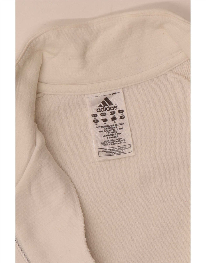 Adidas Womens Regular Fit Tracksuit Top Jacket UK 12 Medium White Striped
