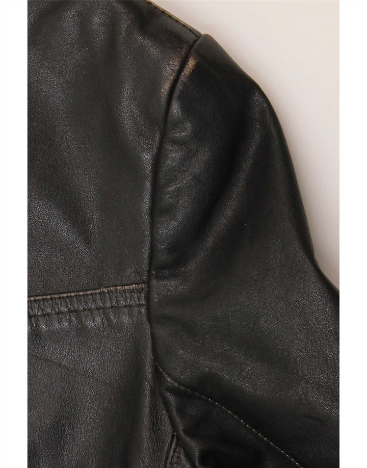Vintage Mens Leather Jacket UK 38 Medium Black Leather