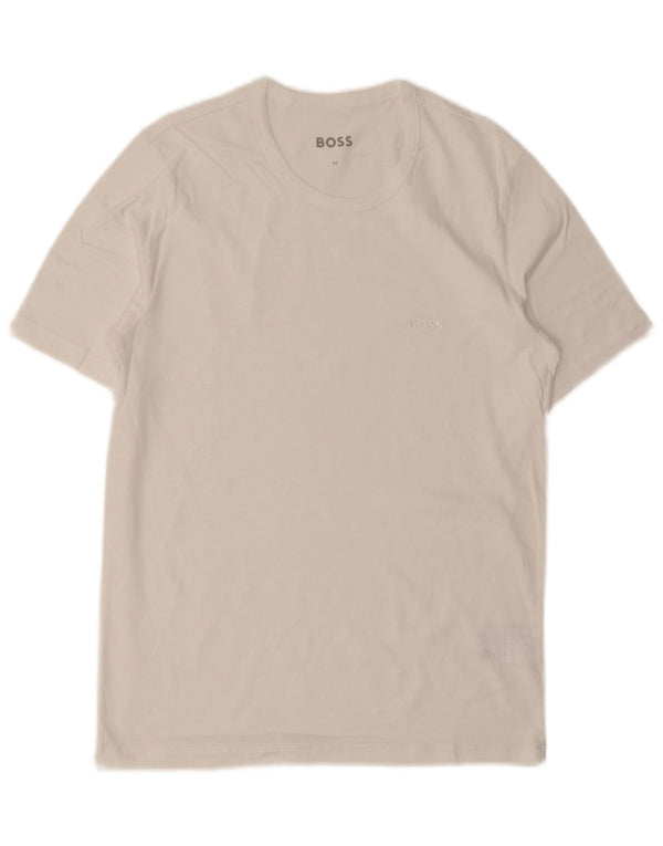 HUGO BOSS Mens T-Shirt Top Medium White Cotton