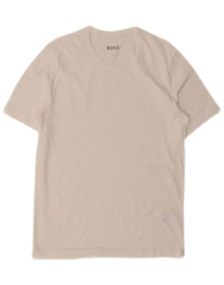 HUGO BOSS Mens T-Shirt Top Medium White Cotton