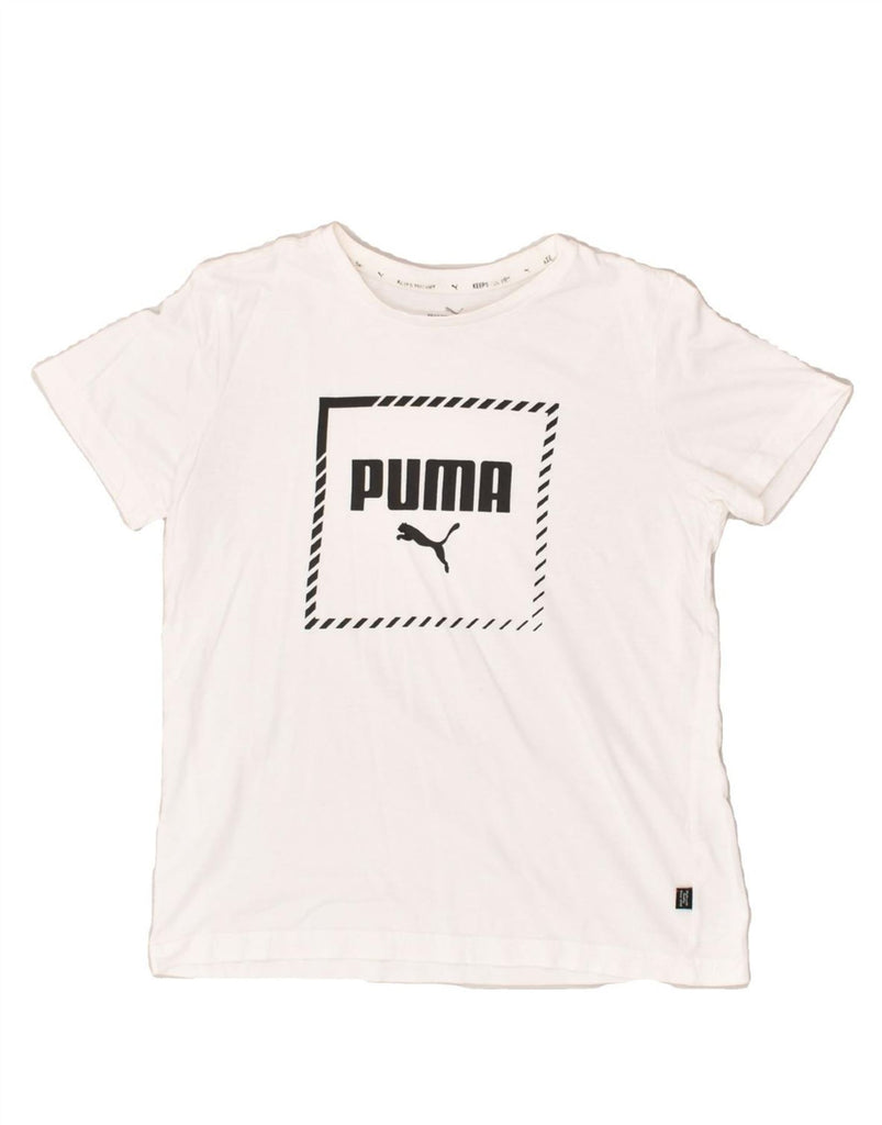 PUMA Boys Graphic T-Shirt Top 13-14 Years White | Vintage Puma | Thrift | Second-Hand Puma | Used Clothing | Messina Hembry 