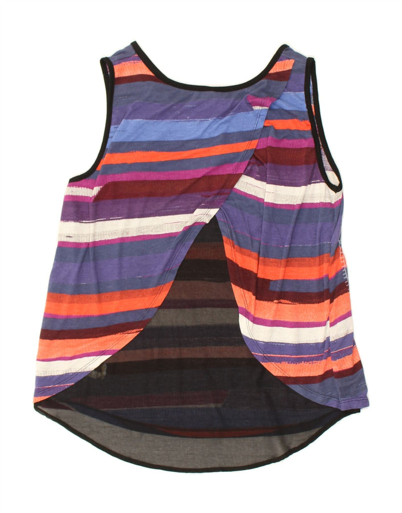 DESIGUAL Womens Graphic Vest Top UK 16 Large Multicoloured Striped | Vintage Desigual | Thrift | Second-Hand Desigual | Used Clothing | Messina Hembry 