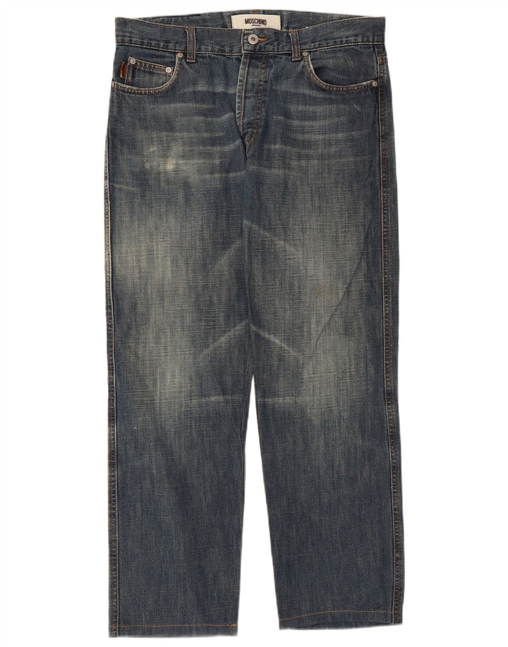 MOSCHINO Mens Straight Jeans W34 L27  Blue Cotton