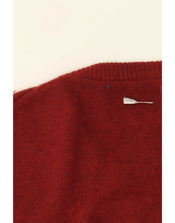 Marks & Spencer Mens Crew Neck Jumper Sweater Large Burgundy Lambswool