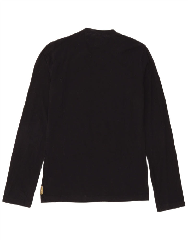 Armani Jeans Mens Graphic Top Long Sleeve Medium Black Cotton