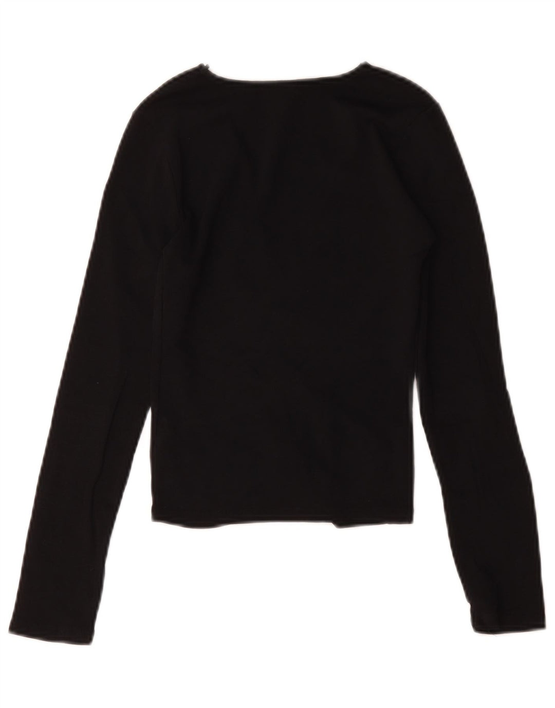 Zara Womens Crop V-Neck Jumper Sweater UK 8 Small Black