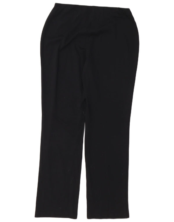 Marks & Spencer Womens Straight Casual Trousers UK 12 Medium W32 L31 Black