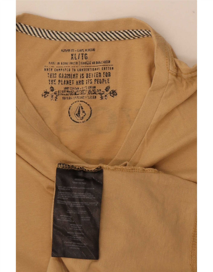 Volcom Mens Graphic T-Shirt Top XL Beige Cotton