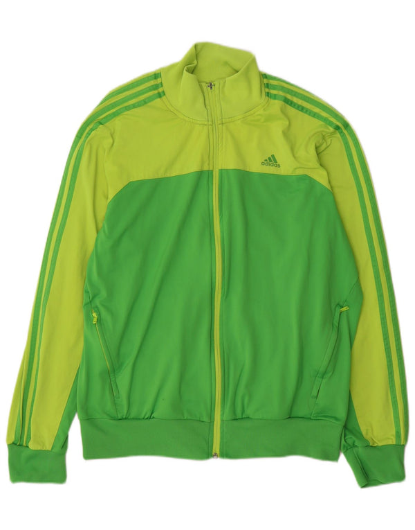 Adidas Mens Climalite Tracksuit Top Jacket Large Green Colourblock