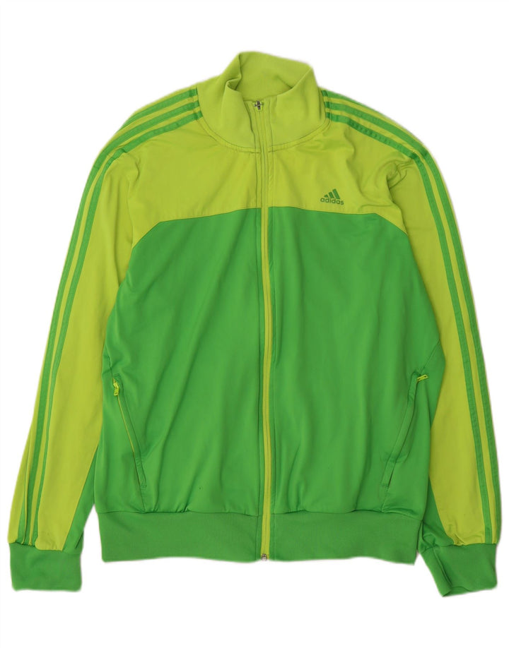 Adidas Mens Climalite Tracksuit Top Jacket Large Green Colourblock