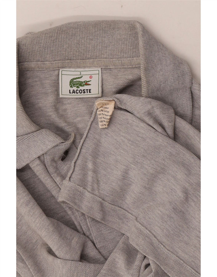 Lacoste Mens Polo Shirt Size 3 Small Grey Flecked Cotton