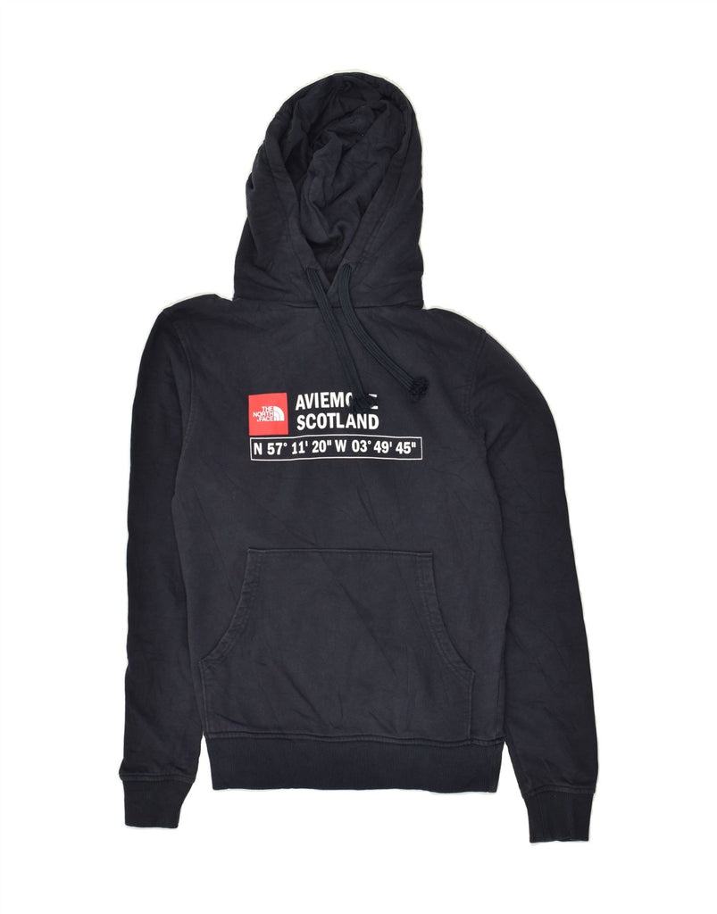 THE NORTH FACE Mens Graphic Hoodie Jumper XS Navy Blue Cotton | Vintage The North Face | Thrift | Second-Hand The North Face | Used Clothing | Messina Hembry 