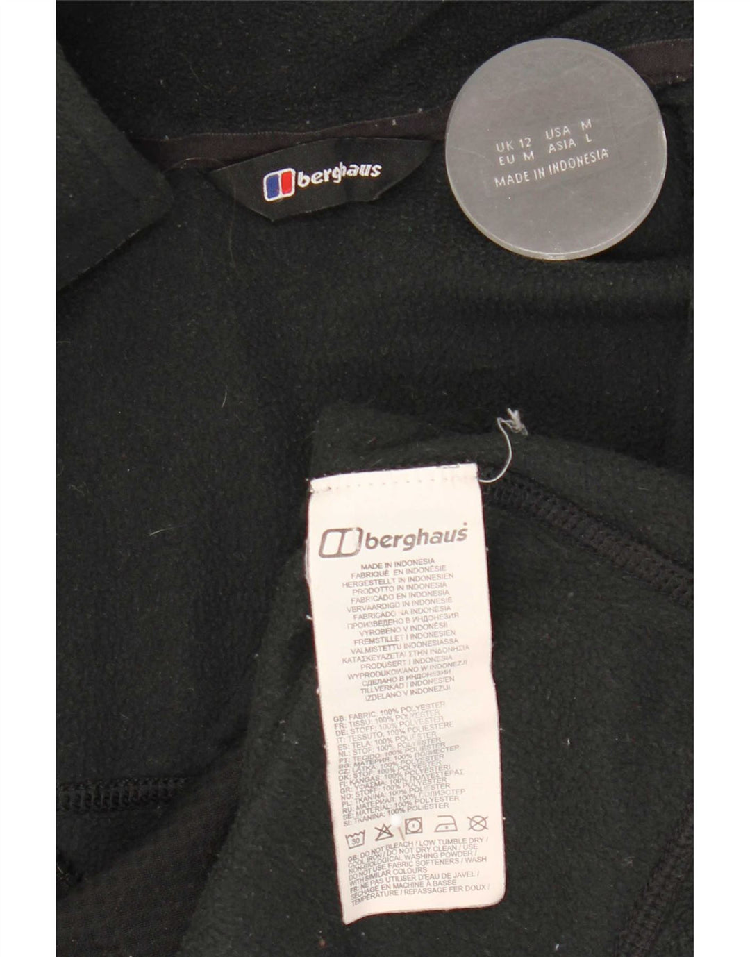 Berghaus Womens Fleece Jacket UK 12 Medium Black Polyester