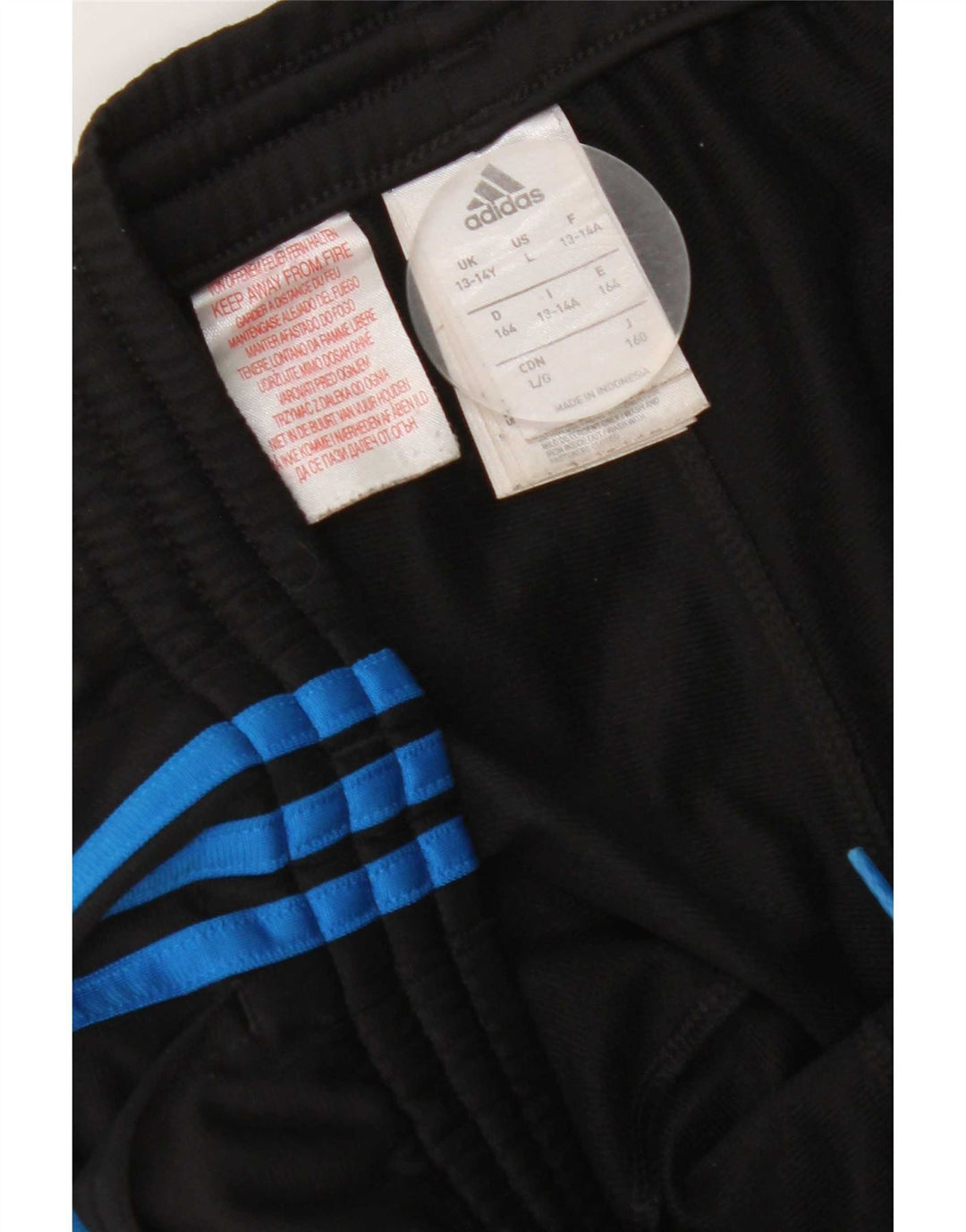 Adidas Boys Tracksuit Trousers Joggers 13-14 Years  Black Polyester