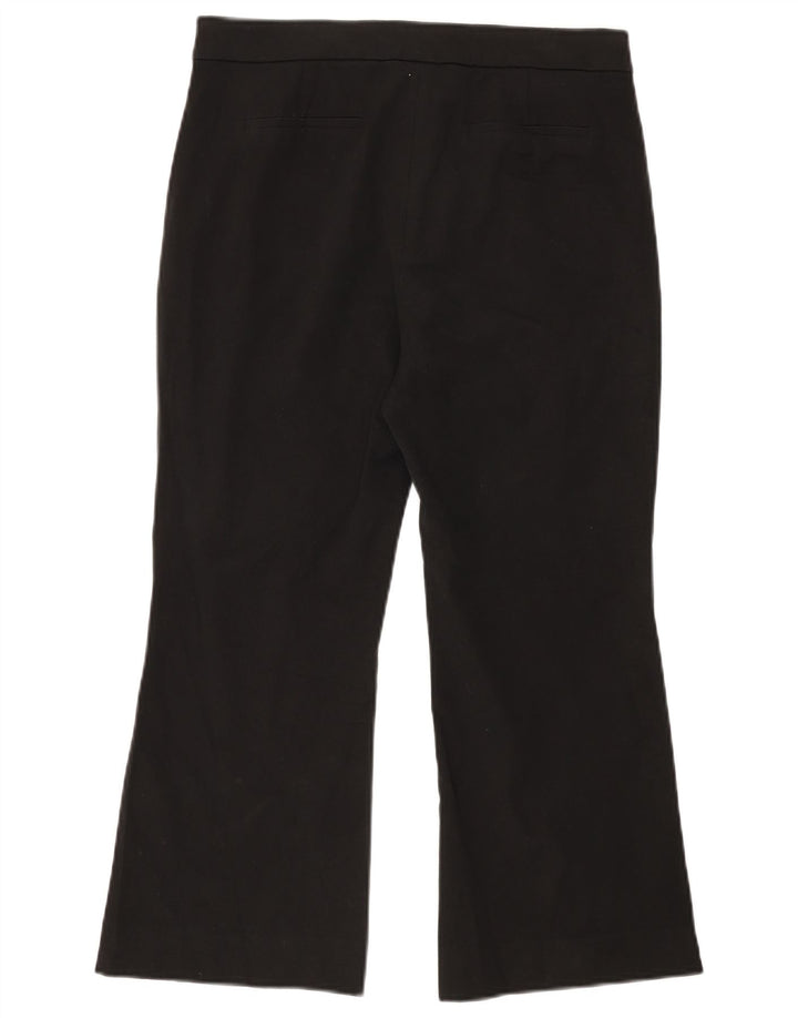 J. CREW Womens Bootcut Capri Trousers US 10 Large W32 L24 Black Cotton