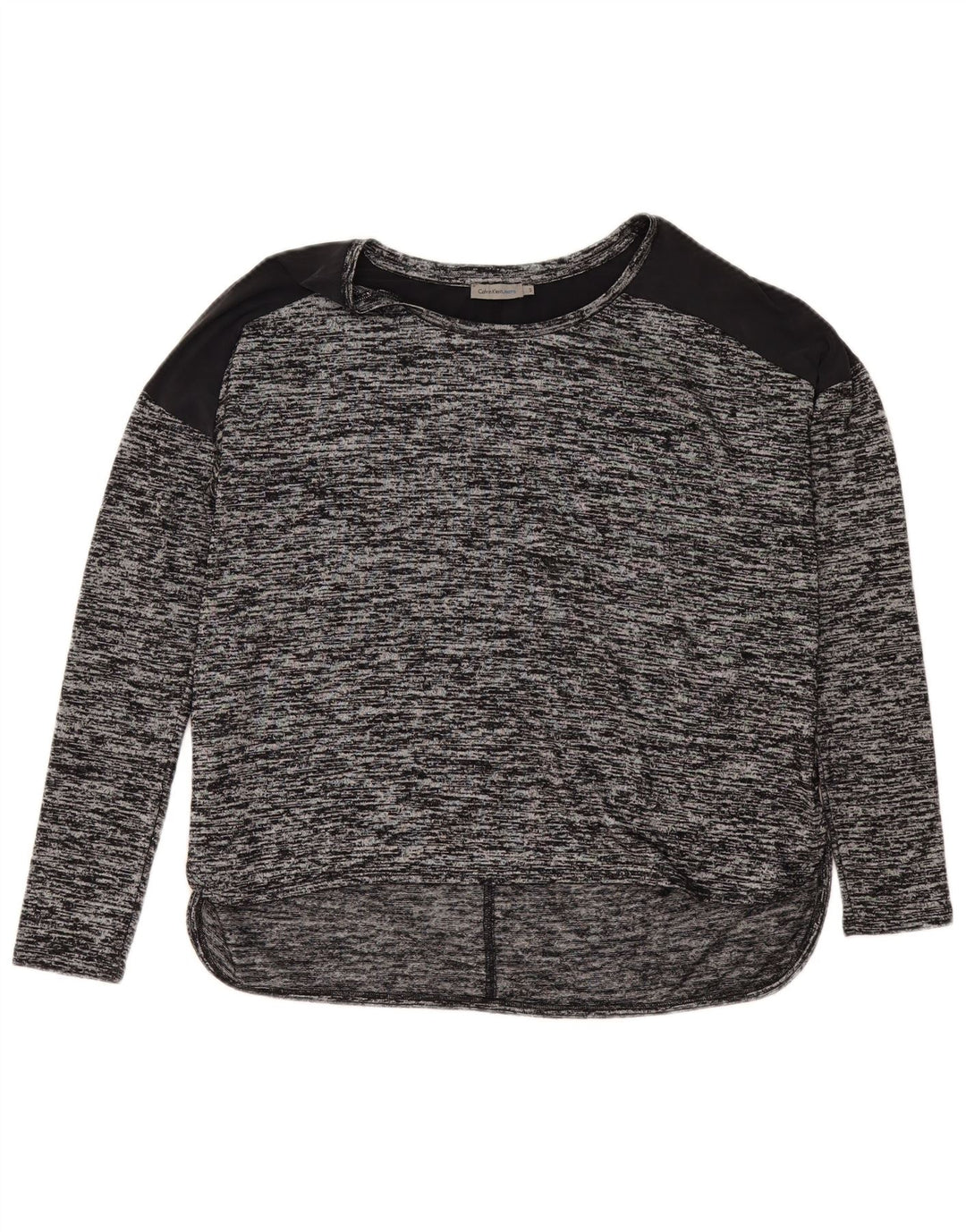 Calvin Klein Jeans Womens Top Long Sleeve UK 10 Small Grey Flecked