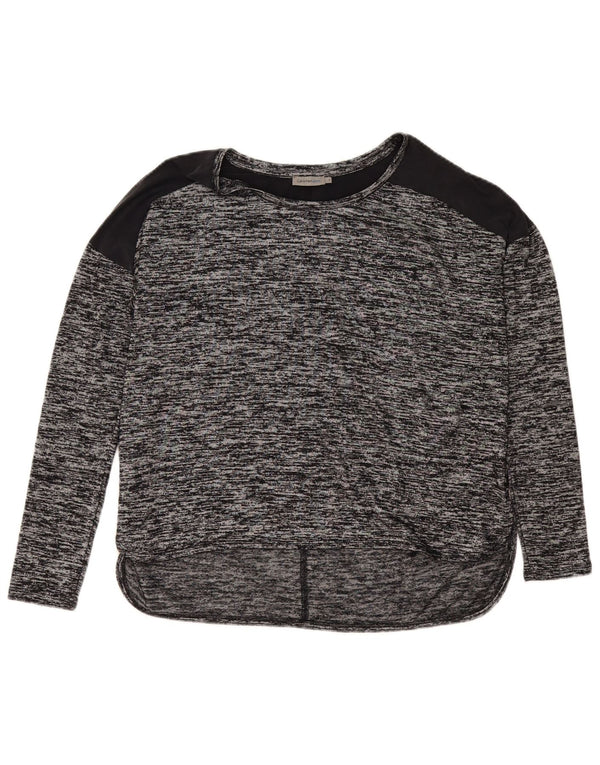 Calvin Klein Jeans Womens Top Long Sleeve UK 10 Small Grey Flecked